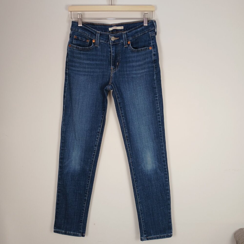 Levi's Boyfriend Jeans Women 26 Low Rise Cropped Medium Wash Stretch